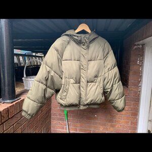 Zara green puffer jacket